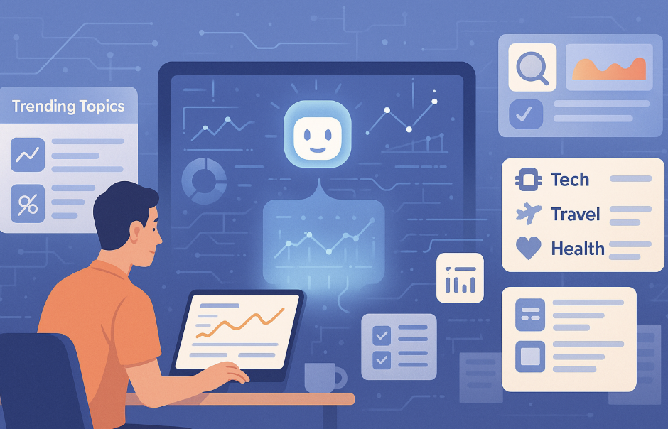 "AI로 블로그 아이템 발굴하기" 묘사 이미지