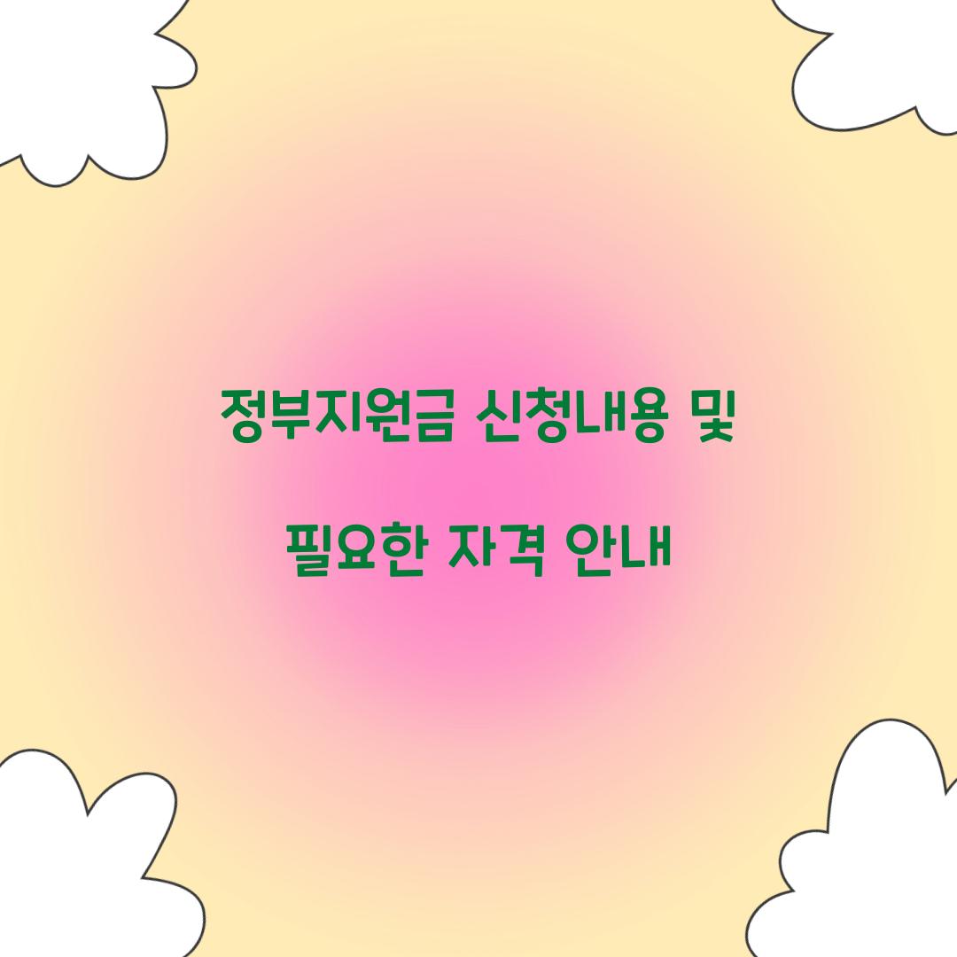 정부지원금 신청내용