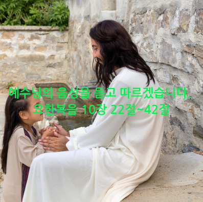 예수님의 음성을 듣고 따르겠습니다. 요한복음 10장 22절~42절