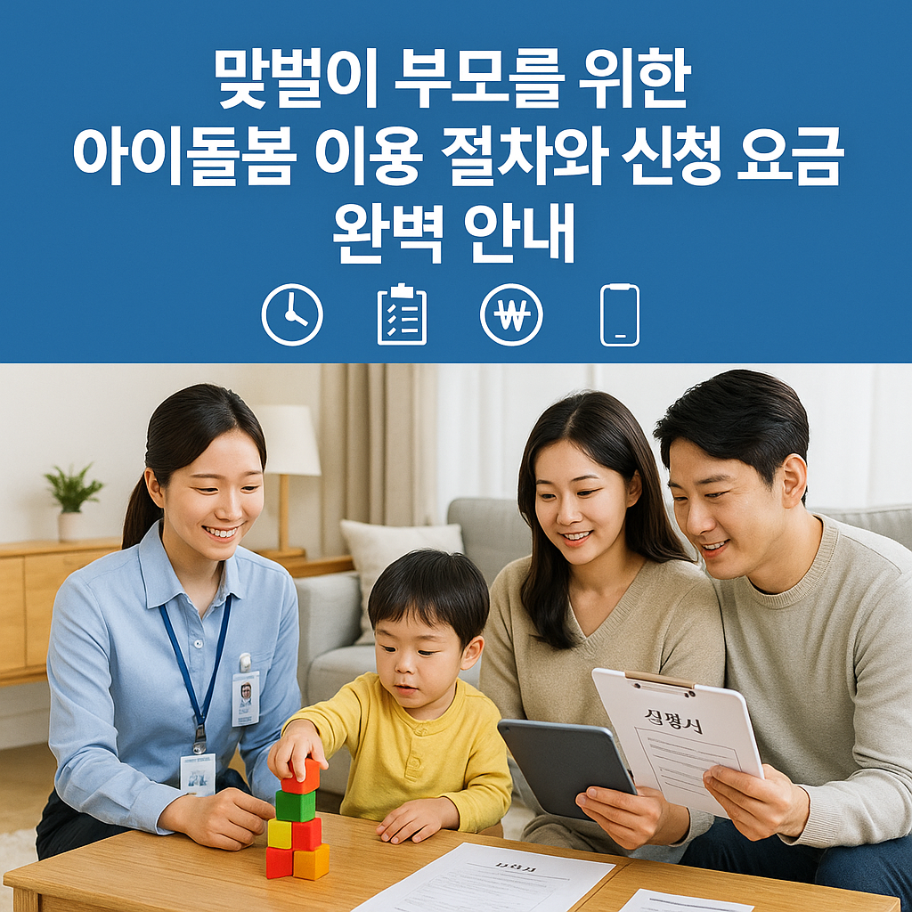 맞벌이 부모를 위한 아이돌봄 이용 절차와 신청 요금 완벽 안내