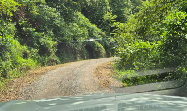 비룡 캠핑장으로 가는 비포장 도로