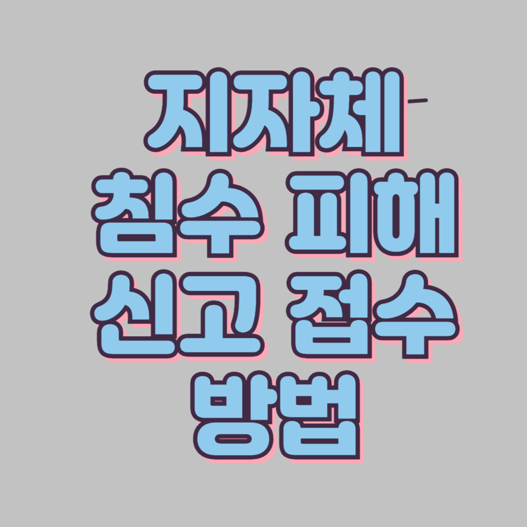 지자체 침수 피해 신고 방법