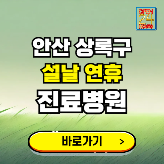 안산시 상록구 설날 연휴 진료병원 찾기 ❘ 24시 응급 야간 심야 문여는 병원