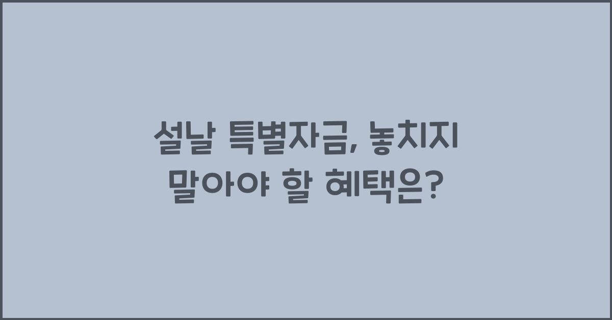 설날 특별자금