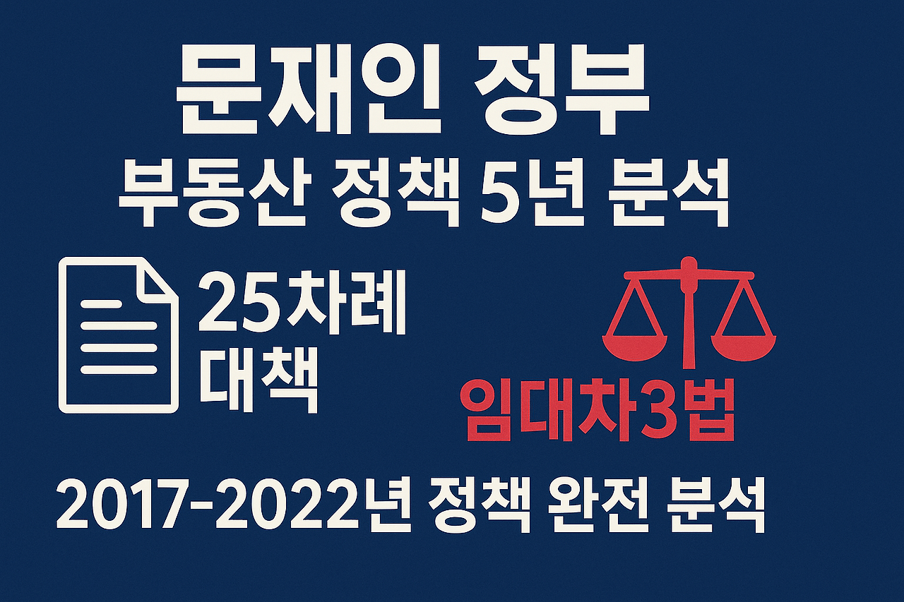 문재인 정부 부동산 정책 5년 완전 분석 - 25차례 대책과 임대차3법 2017-2022년 정책 종합 분석 인포그래픽"