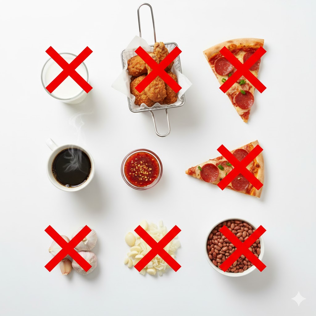 IBS에 나쁜 음식 유제품 카페인 기름진음식