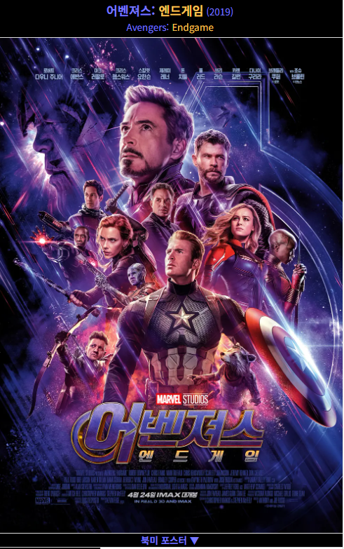 마블영화_어벤져스: 엔드게임 (Avengers: Endgame, 2019) 포스터 사진