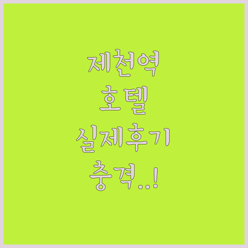 제천역 가까운 호텔 4곳 실제 투숙객..