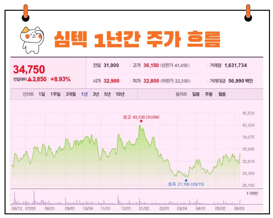 심텍 주가
