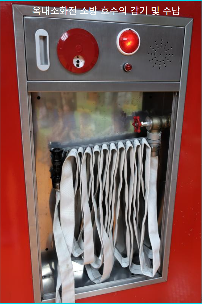 옥내소화전 소방 호수의 감기 및 수납