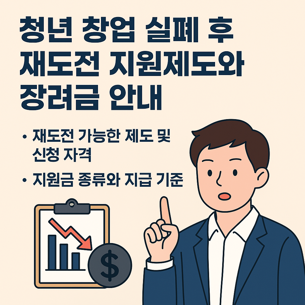 청년 창업 실패 후 재도전 가능한 지원제도와 장려금 안내