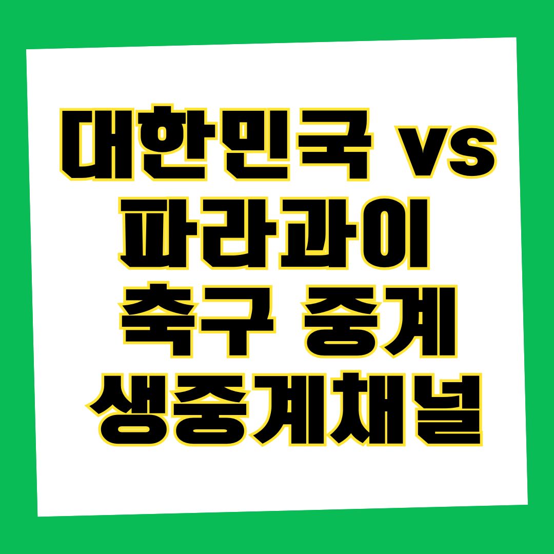 대한민국 vs 파라과이 축구 중계