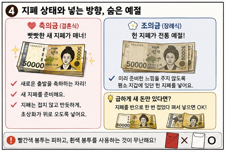 경조사 봉투 쓰는법과 금액 웹툰 4