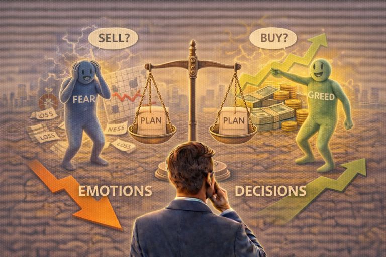 투자와 감정 관리의 관계 관련 이미지