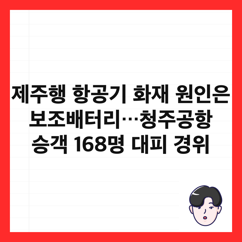 제주행 항공기 화재 원인은 보조배터리&hellip;청주공항 승객 168명 대피 경위 썸네일