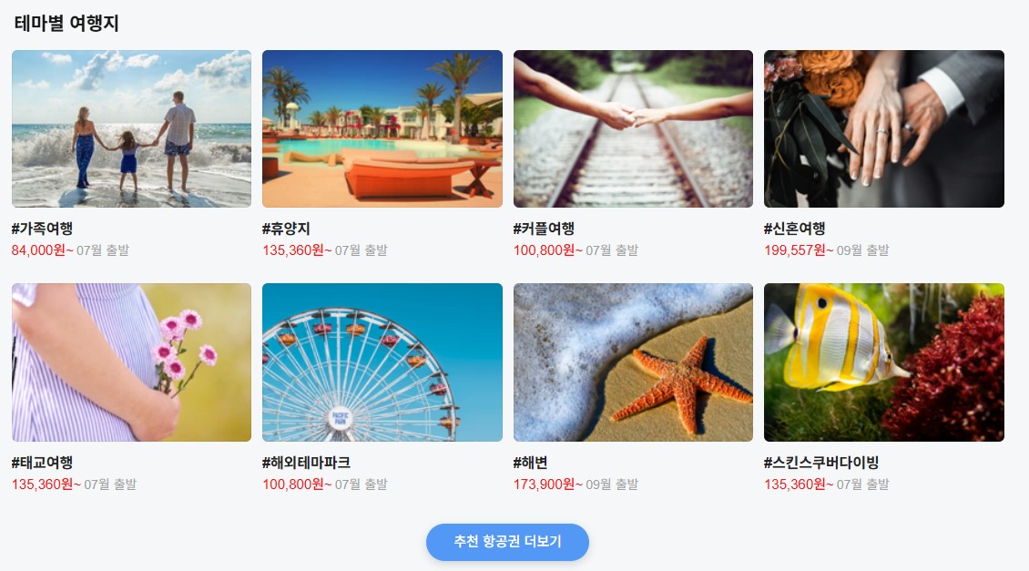 네이버 추천 항공권의 예시 이미지