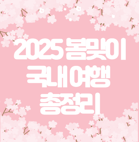 4월 여행지 추천 2025|봄꽃 만개한 국내 필수 여행지 가이드