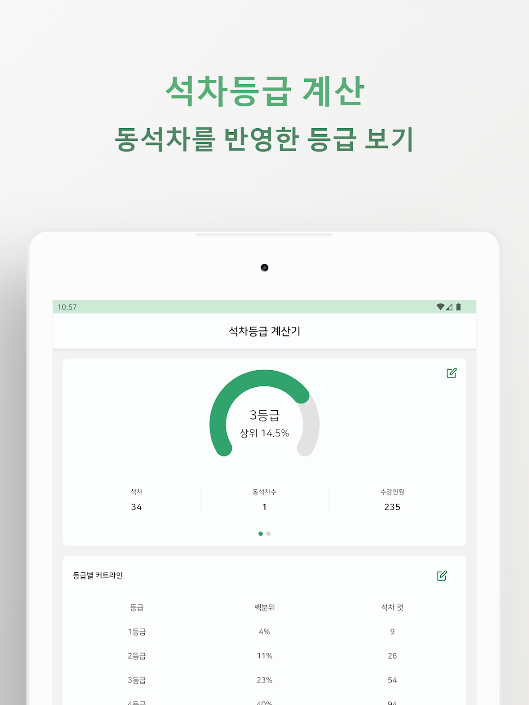내신등급 계산기 살펴보기 2