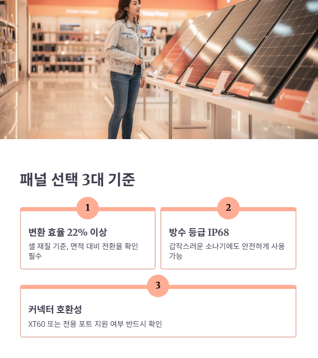 패널 선택 시 핵심 비교 포인트