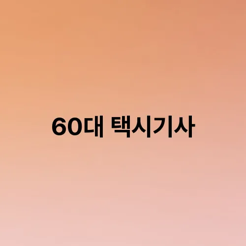 60대 택시기사