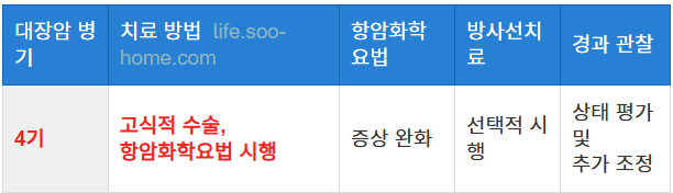 대장암 4기 치료: 고식적 치료와 생명 연장