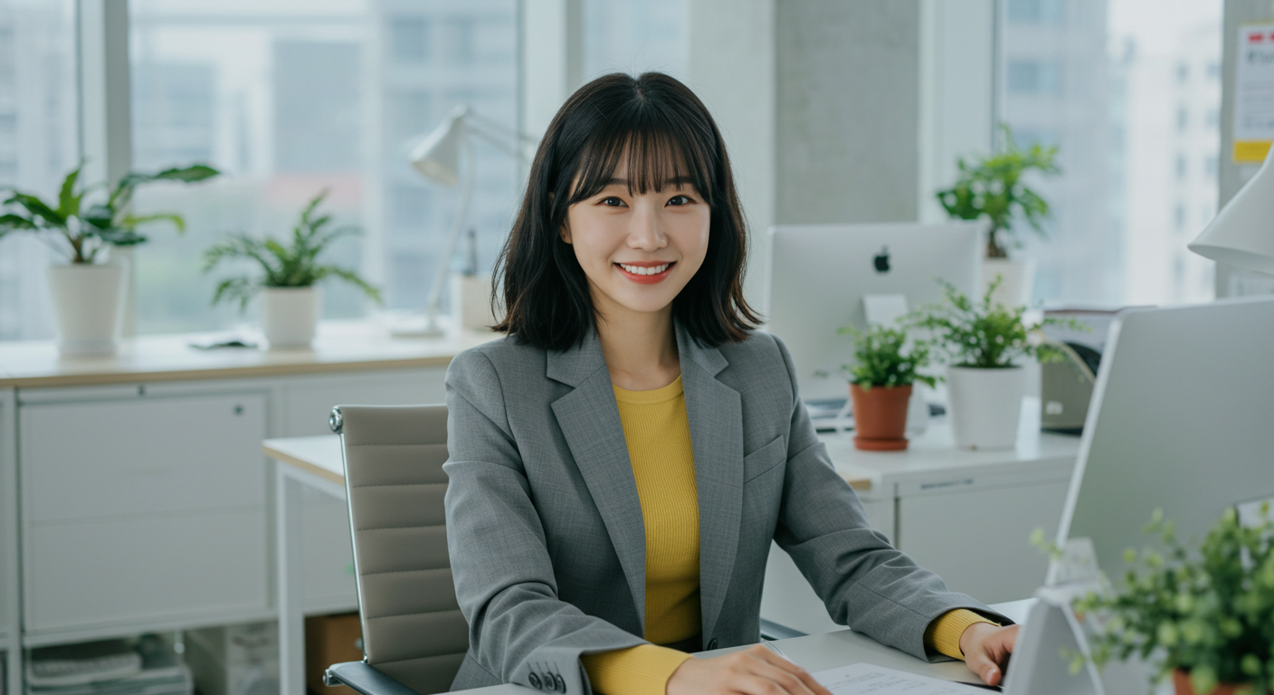 사무실에서 근무하는 사람