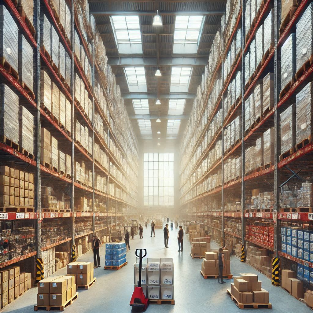 재고자산이 쌓여 있는 창고 내부