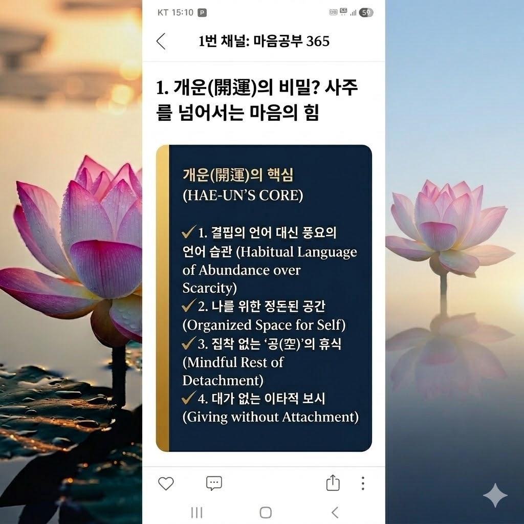 새벽 안개 속 평온한 연꽃과 집착을 내려놓는 영혼의 미학 (Insight Break)