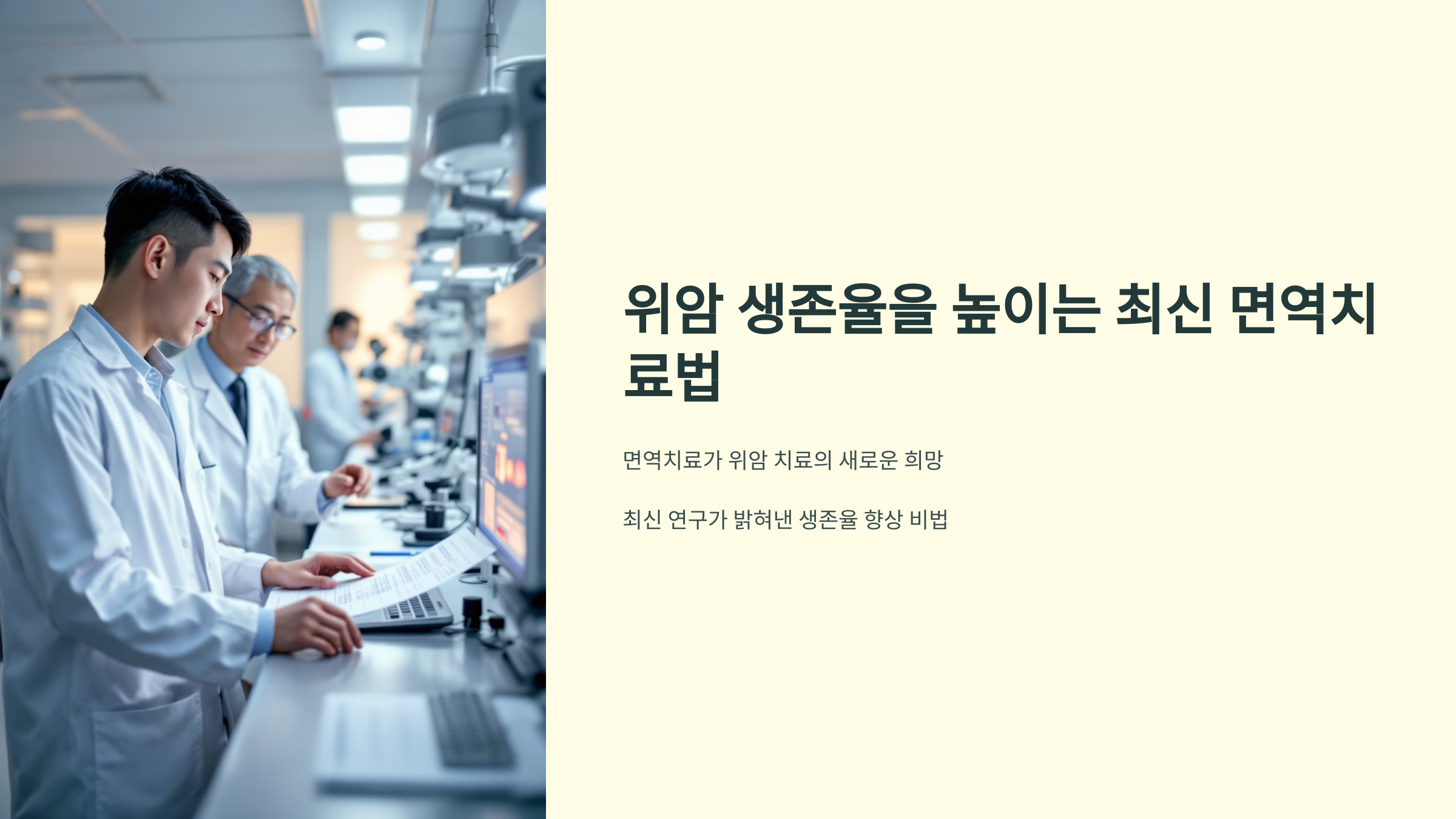 위암 생존율을 높이는 최신 면역치료법