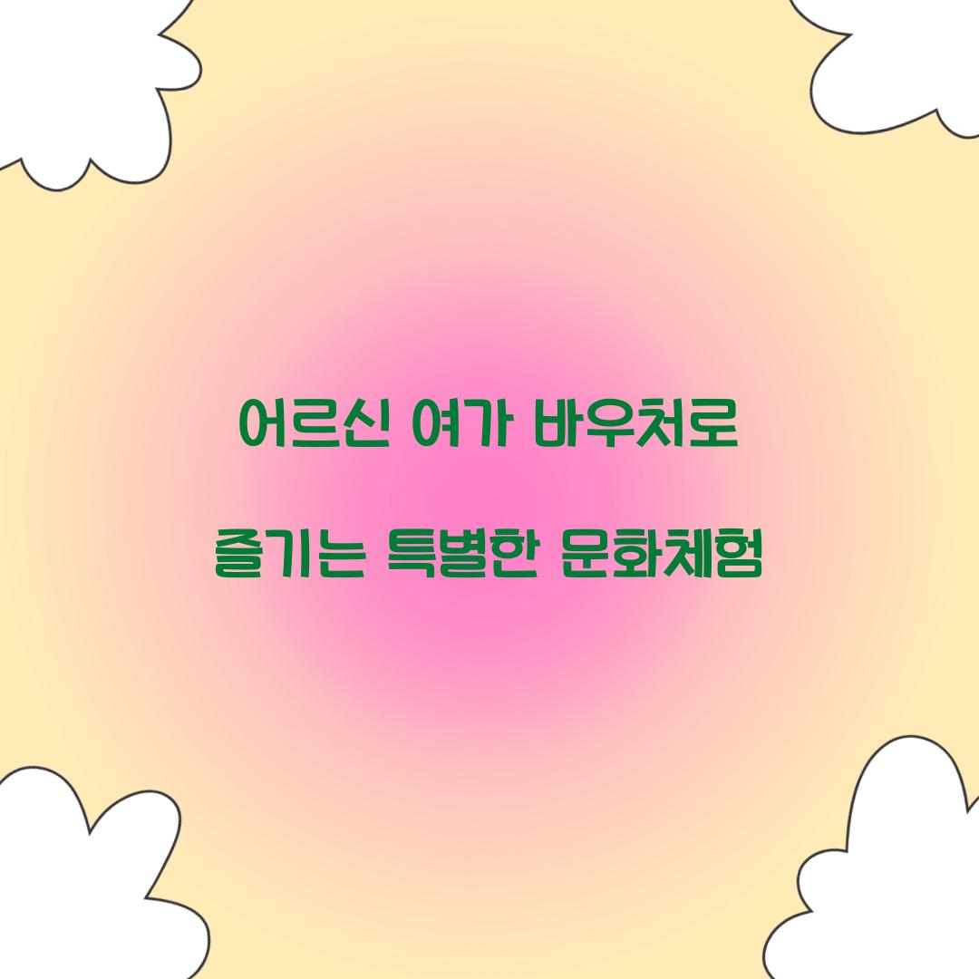 어르신 여가 바우처