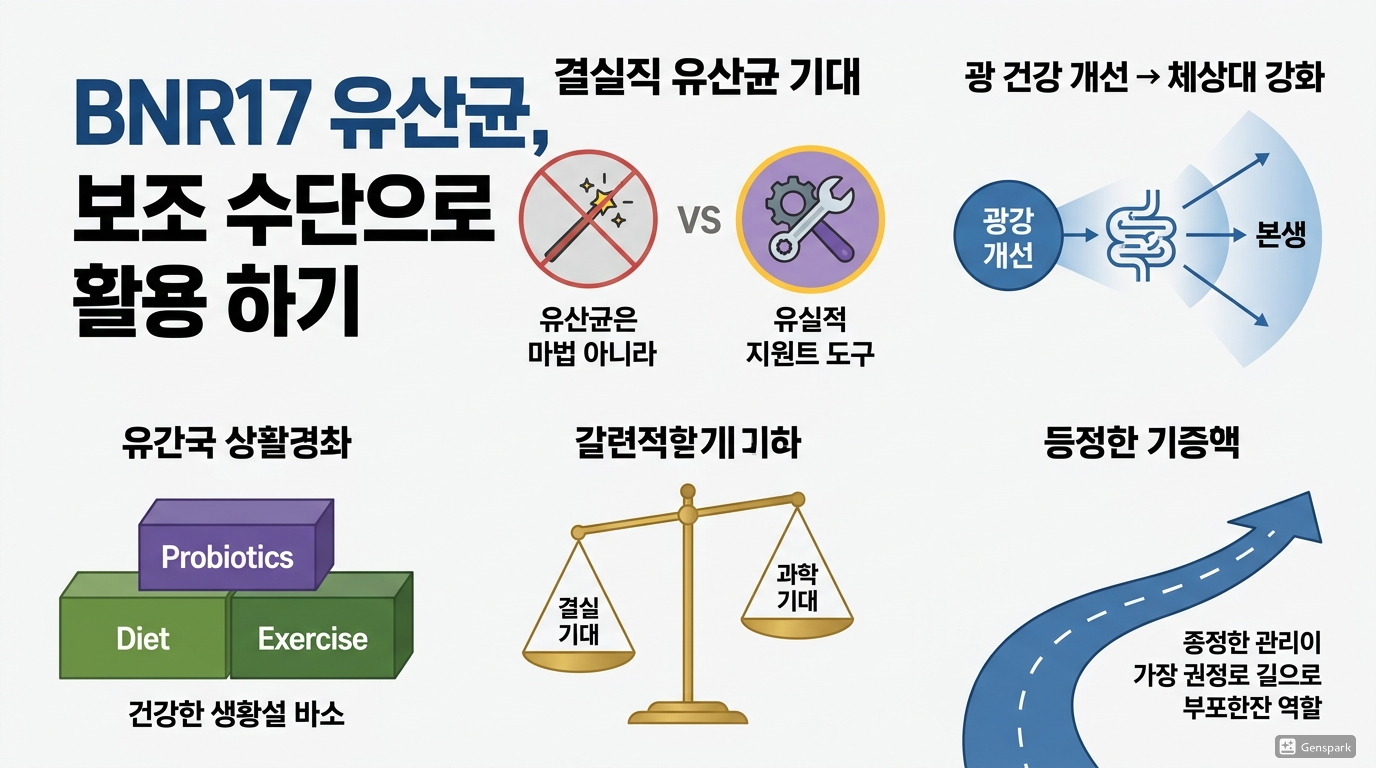 BNR17 유산균, 보조 수단으로 활용하기