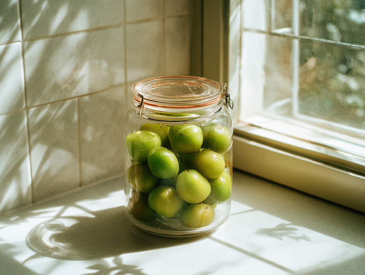 유리병에 담긴 매실