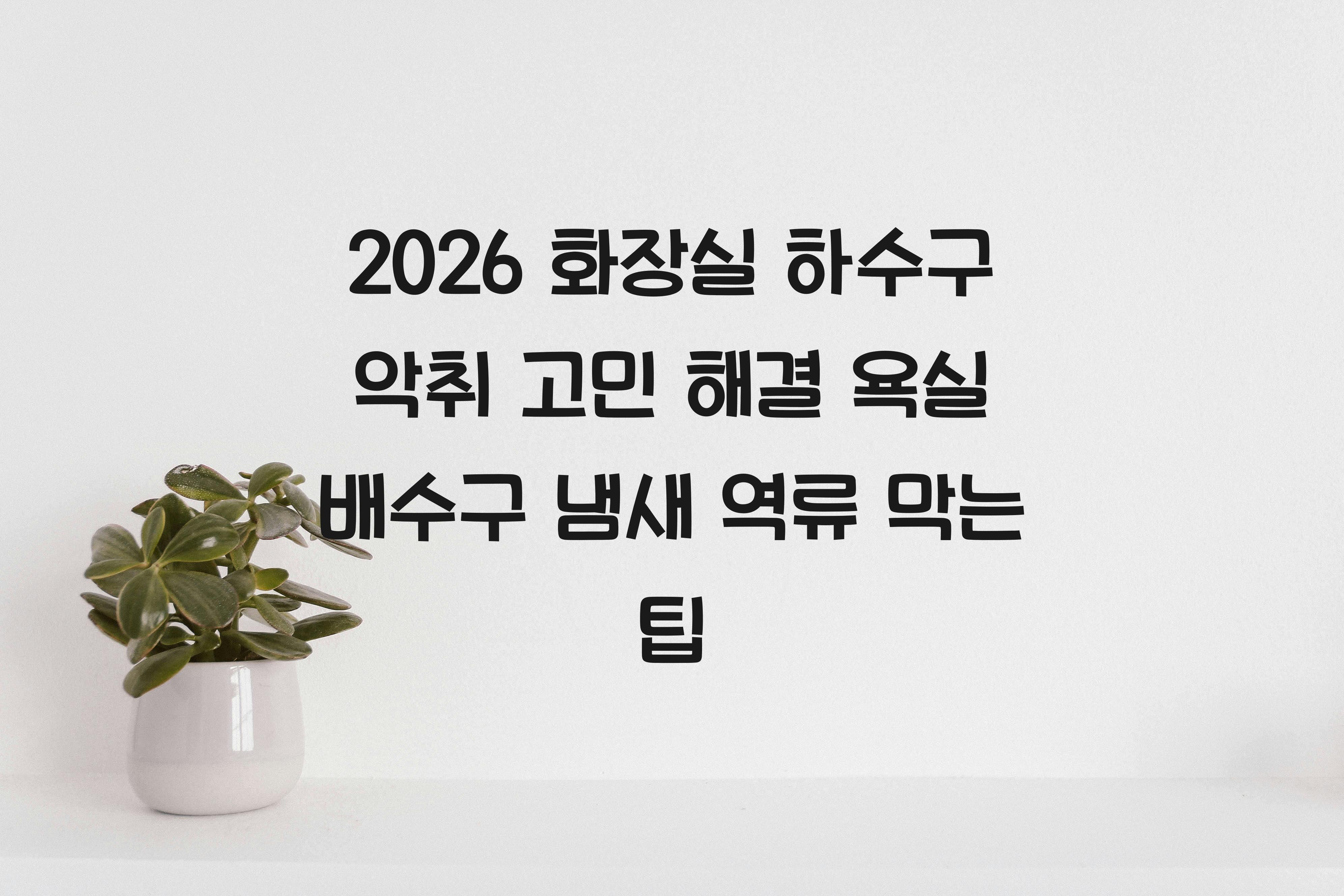 욕실 배수구 냄새 역류 막는 팁