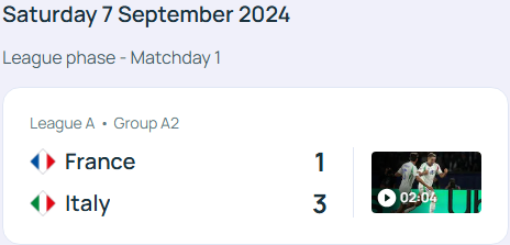 독일 프랑스 축구 UEFA 네이션스리그 3-4위전