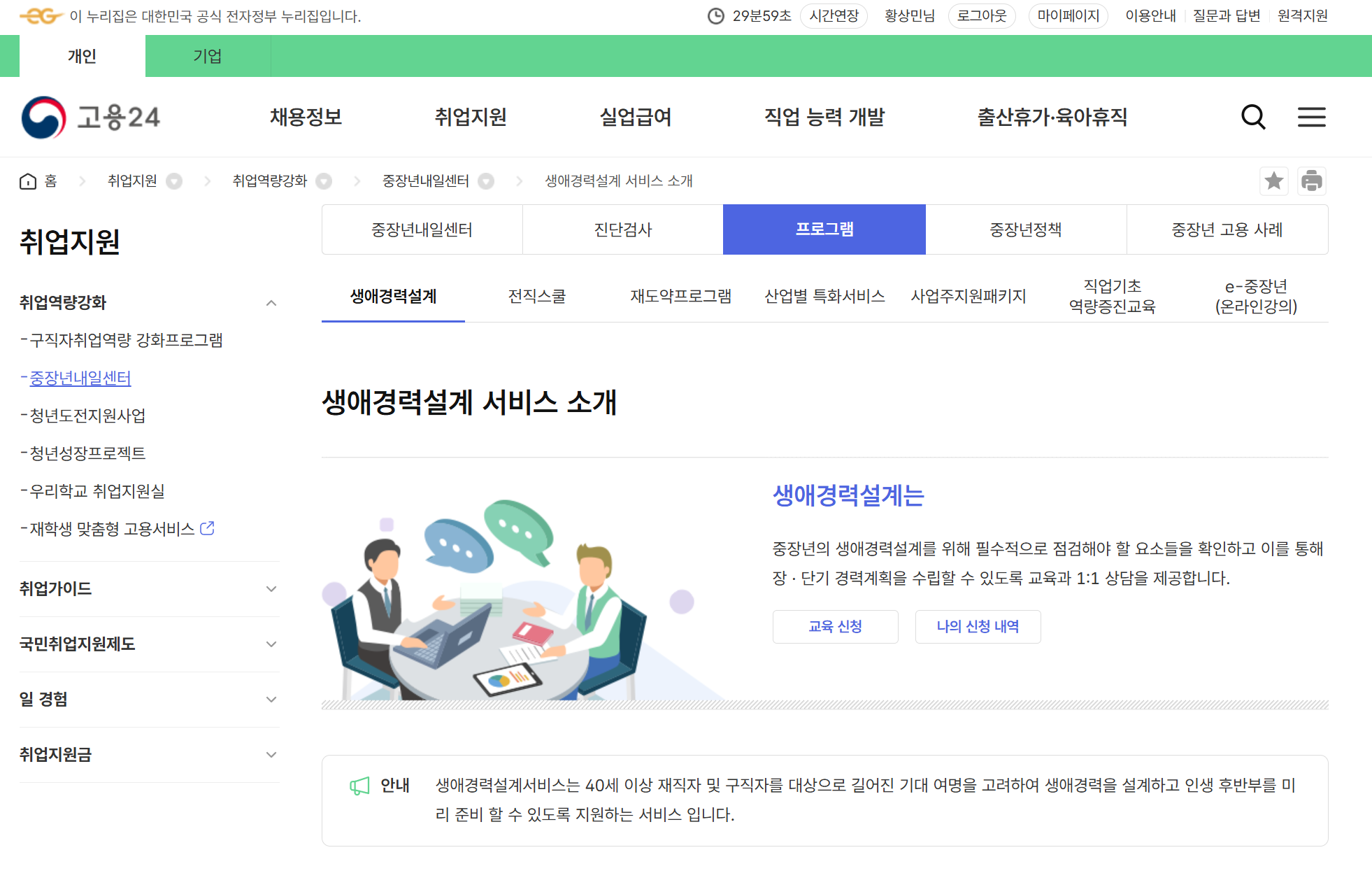 중장년 일자리 희망센터란?