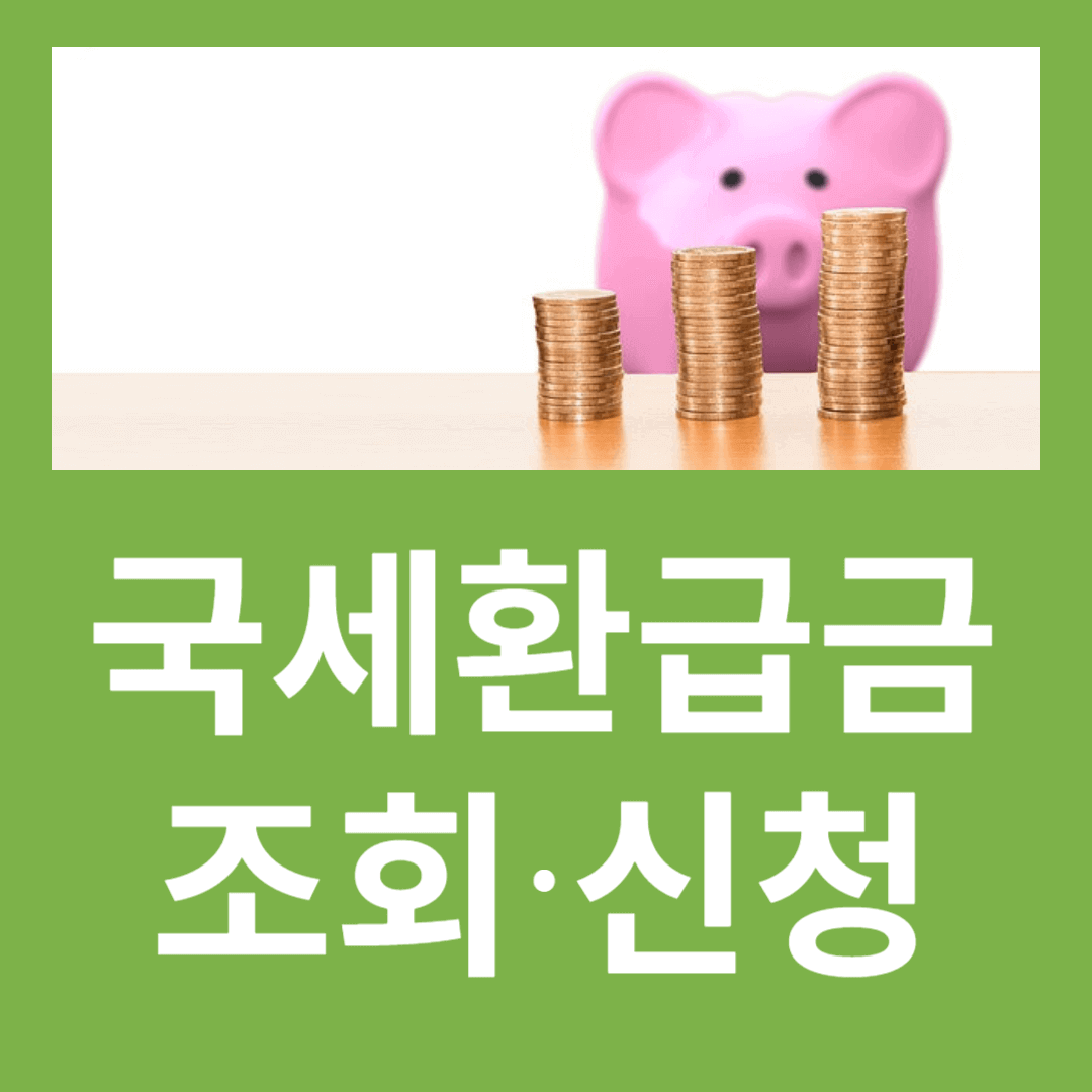동전과 돼지저금통, 국세 환급금 조회, 신청