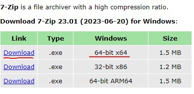 7z 다운로드 홈페이지