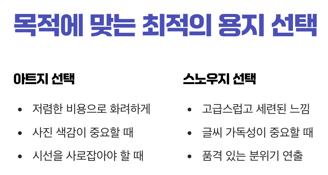 그래서 제 인쇄물에는 뭘 써야 할까요?