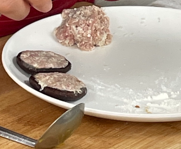 한식조리기능사 실기시험 준비 - 표고전 - 소 채워 넣기