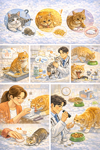 고양이 구토 종류 관련 사진