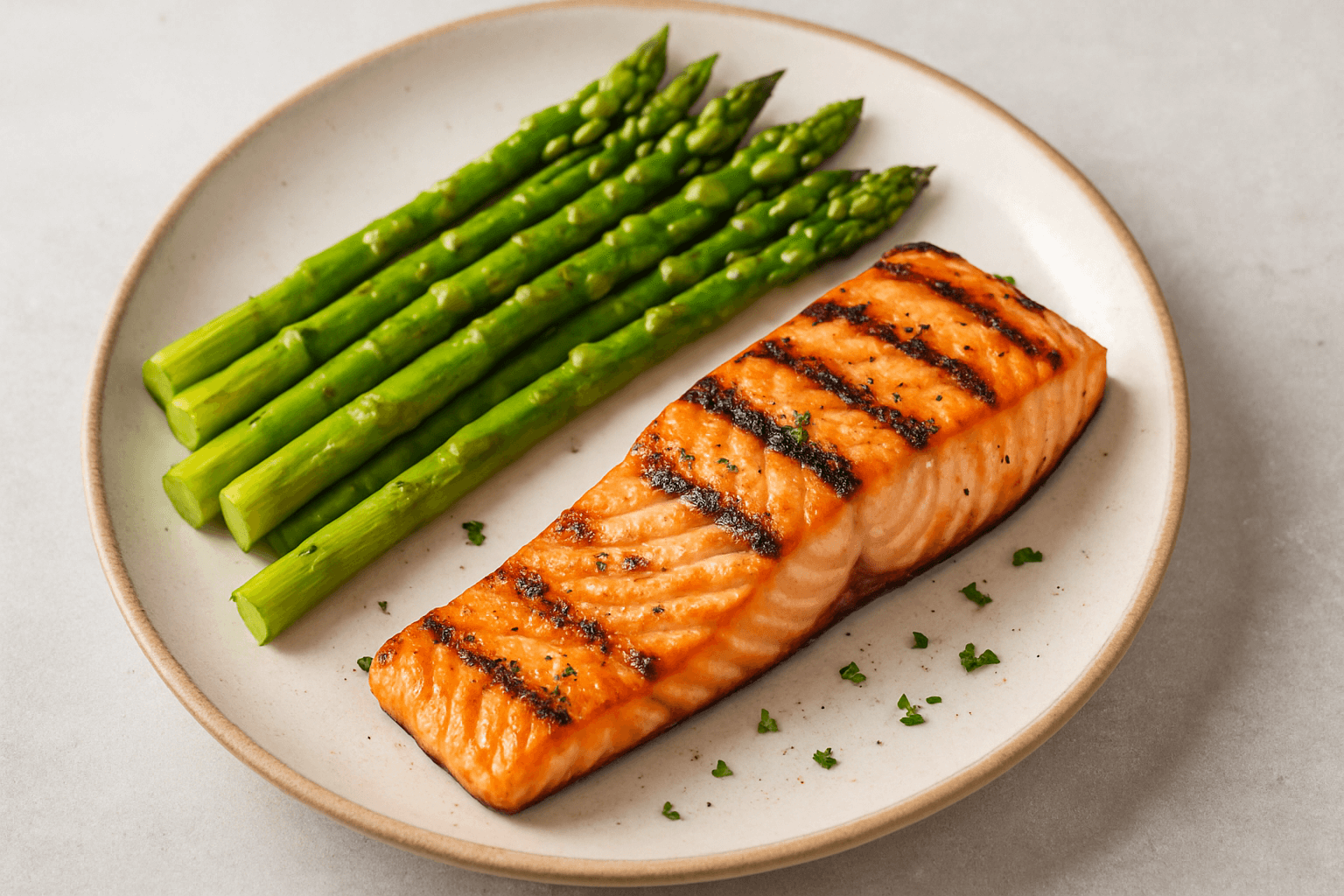 연어 아스파라거스 - 사진