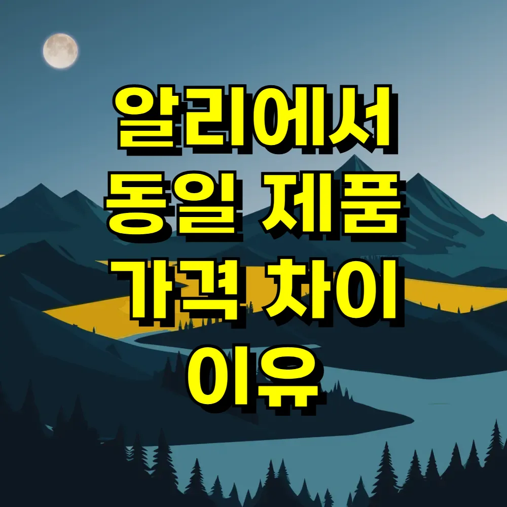 알리에서 동일 제품 가격 차이 이유