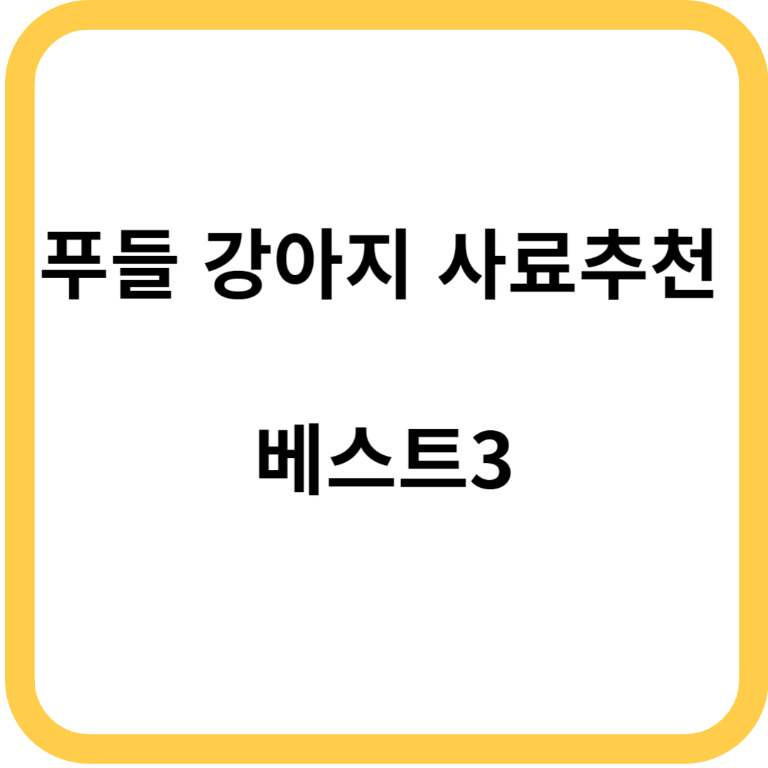 푸들강아지사료추천