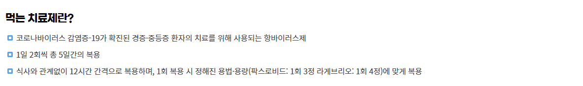팍스로비드 복용 방법