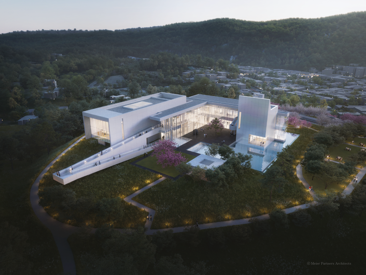 프리츠커상' 수상자 **리차드 마이어(Meier Partners)**가 설계한 강릉시립미술관 솔올관