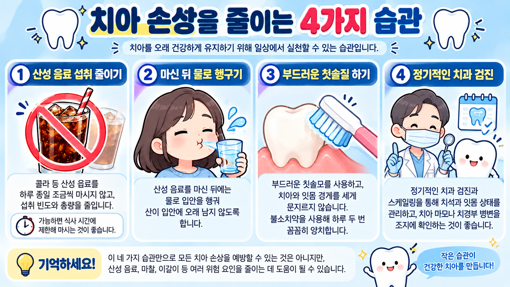 치아 손상을 줄이는 4가지 습관