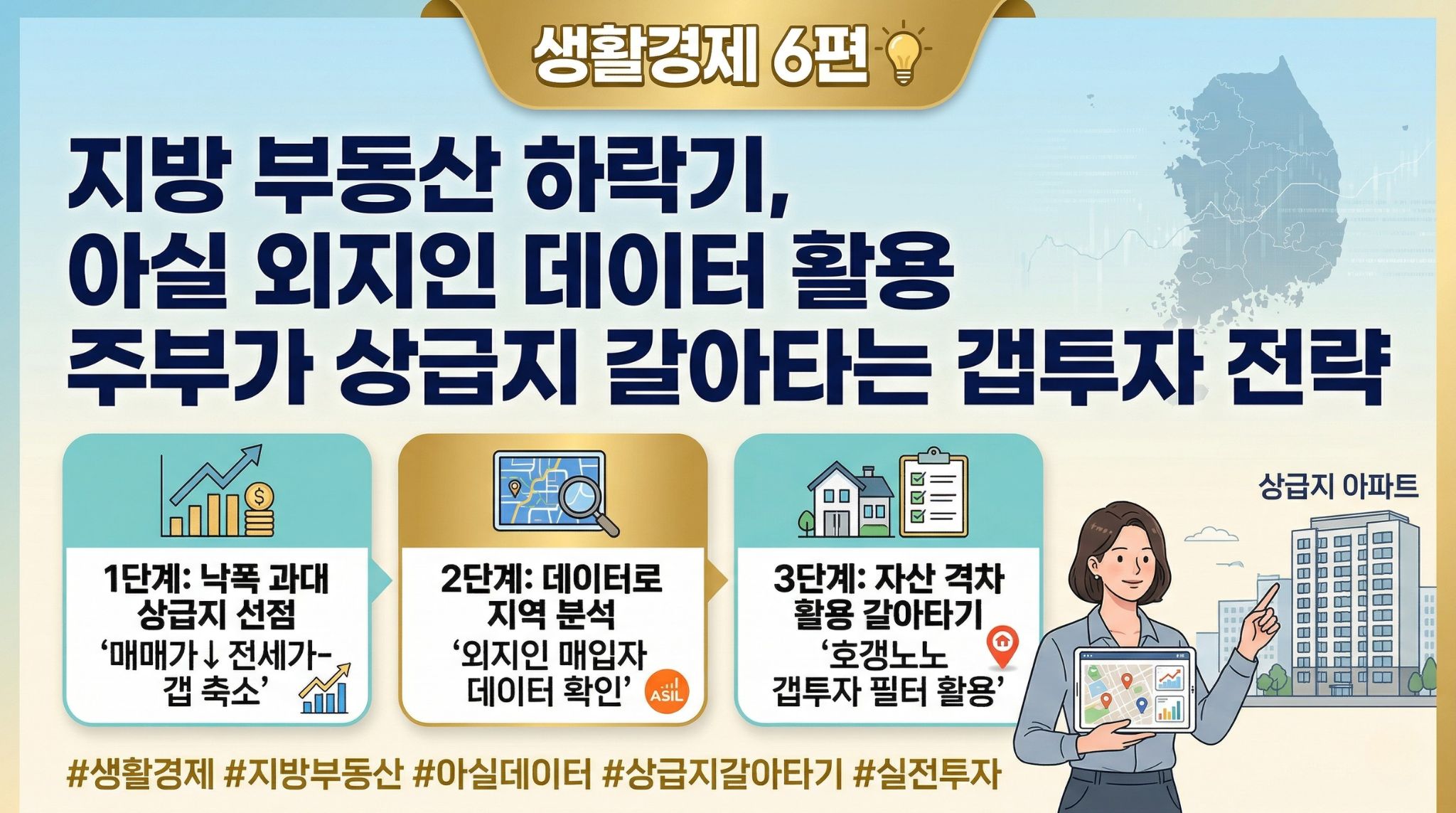 지방 부동산 하락기 아실 외지인 매수 데이터 활용 주부 상급지 갈아타기 갭투자 실전 전략 인포그래픽