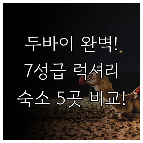 두바이 여행 완벽 가이드 7성급 럭셔..