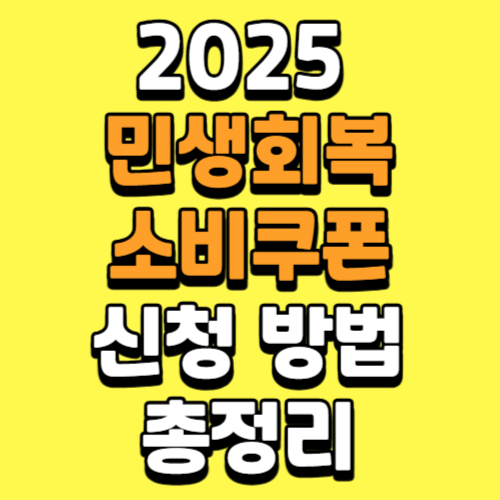 2025 민생회복 소비쿠폰 신청 방법 총정리