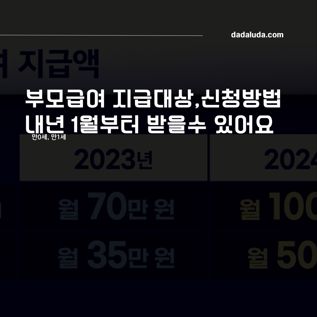 부모급여 지급대상 신청방법